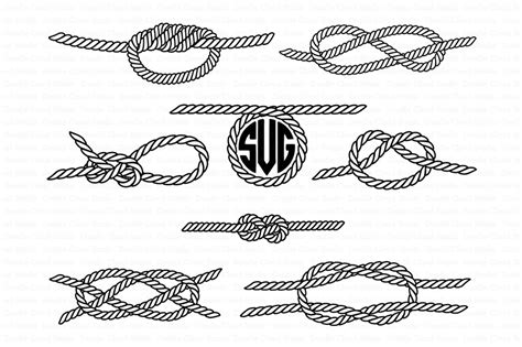 Nautical Knots SVG Sea Knots Files Nautical Monogram 71201 Cut