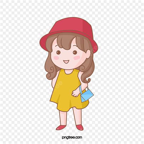 Girl Cartoon Characters PNG Transparent, Cartoon Character Sticker Red ...