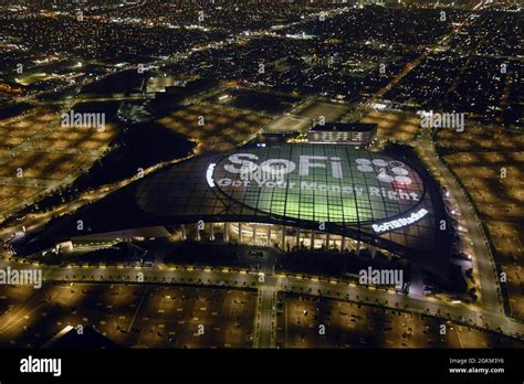 An aerial view of SoFi Stadium, Tuesday, Sept. 14, 2021, in Inglewood ...