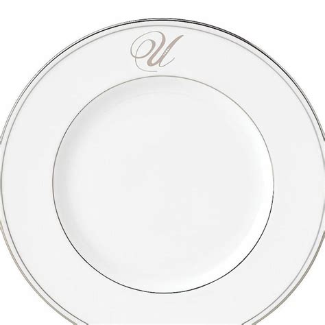 Lenox Lenox 870224 9 In Dia Federal Platinum Monogram Script Dw