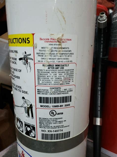 🤡🔥🧯badger White 10 Lb Abc Fire Extinguisher W12 Year Hydro 10mb 8h🧯 Ebay