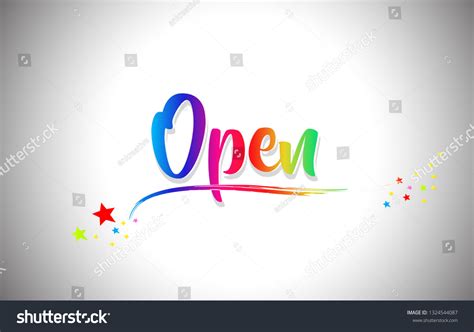 Open Handwritten Word Text Rainbow Colors Stock Vector Royalty Free 1324544087 Shutterstock