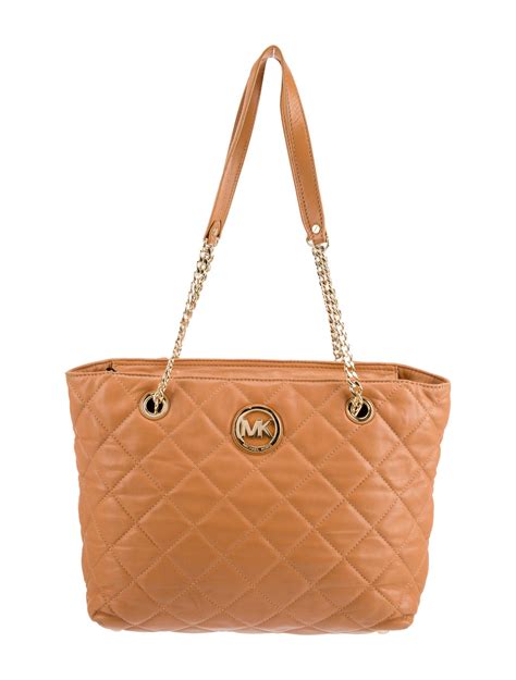 Michael Michael Kors Leather Chain Link Shoulder Bag Brown Shoulder Bags Handbags Wm5164152