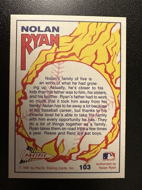 1991 Pacific Nolan Ryan Texas Express Pacific Nolan Ryan Texas Rangers