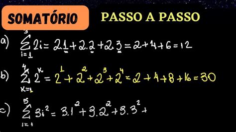 Somatório Explicação YouTube