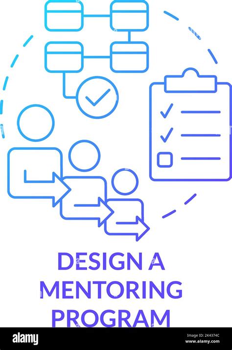 Design Mentoring Program Blue Gradient Concept Icon Stock Vector Image