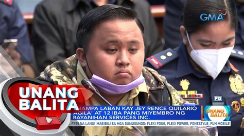 Kaso Isinampa Laban Kay Jey Rence Quilario O Senior Agila At