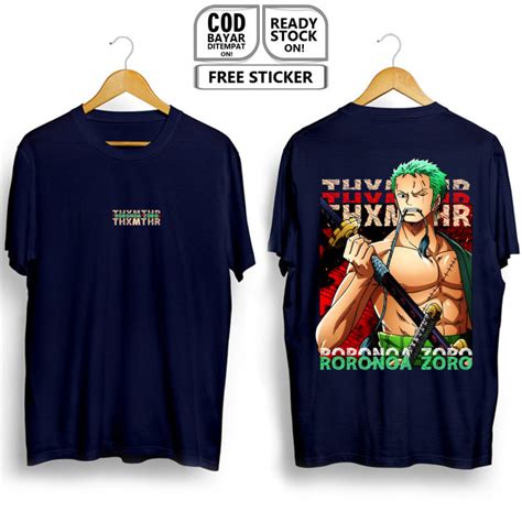 KAOS RORONOA ZORO ONE PIECE PIRATE HUNTER BAJAK LAUT TOPI JERAMI PENDEKAR PEDANG LUFFY SANJI ...