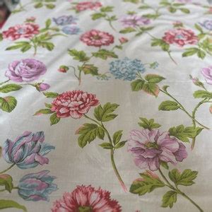 Vintage S Bloomcraft Large Floral Fabric Vintage Bloomcraft Floral