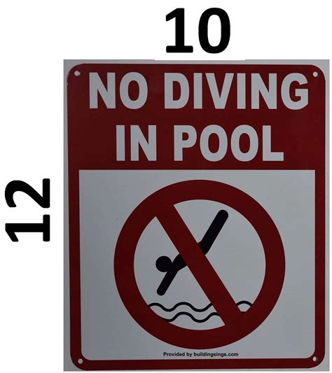 HPD SIGN: NO DIVING IN POOL SIGN (THE ALUMINUM HPD SIGNS FOR NYC) | HPD ...