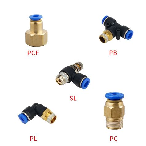 Pneumatic Air Connector Fitting PC PCF PL PLF 4mm 6mm 8mm Thread 1 8 1