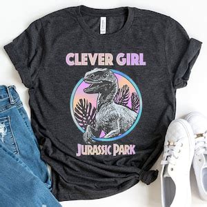 Jurassic Park Distressed Teal Raptor Clever Girl Unisex T Shirt