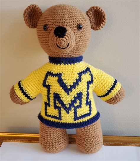 Crocheted Football Player Teddy Bear Clemson West Virginia Etsy