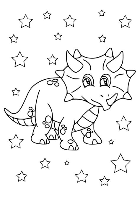 Darmowa Kolorowanka Triceratops Gwiazdy Do Druku Dla Doros Ych I Dzieci