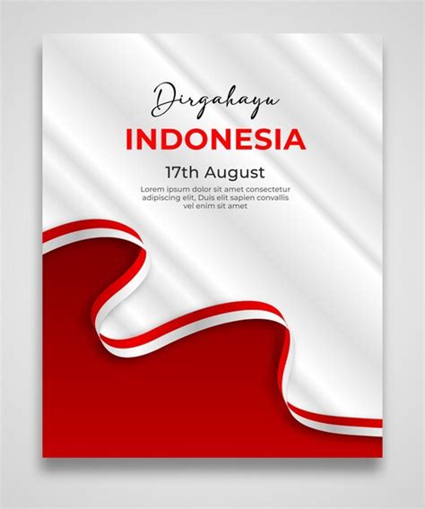 Plantilla De P Ster Del D A De La Independencia De Indonesia Con Adorno