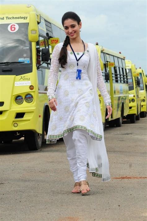 Gorgeous Tamanna In White Salwar Suit Sizzling Model Actress Tamanna