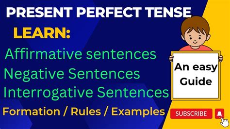 Present Perfect Tense Affirmative Negative And Interrogative Sentences Easy Explanation Youtube