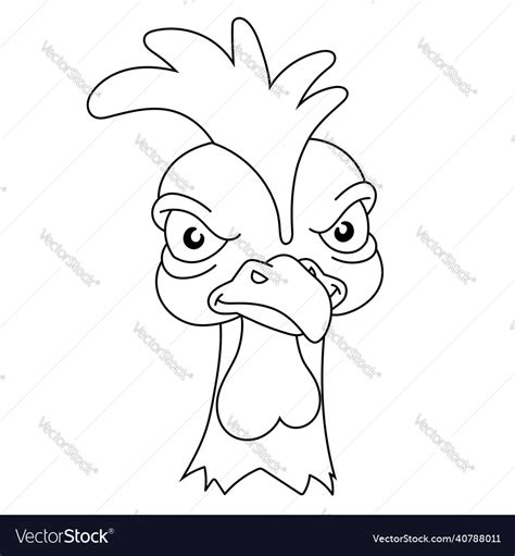 Angry Rooster Simple Silhouette Displeased Vector Image