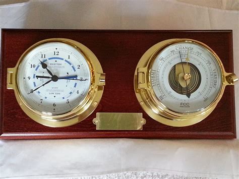 Cast Brass Time Tide Clock Barometer Fcc Precision