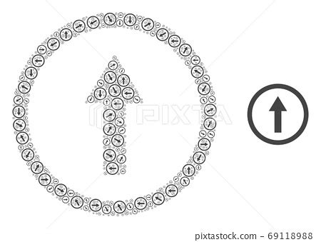 Rounded Arrow Up Recursive Mosaic Of Self Items Stock Illustration