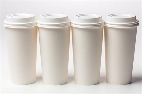 Premium Photo Blank White Takeaway Coffee Cups Mockup Or Mock Up