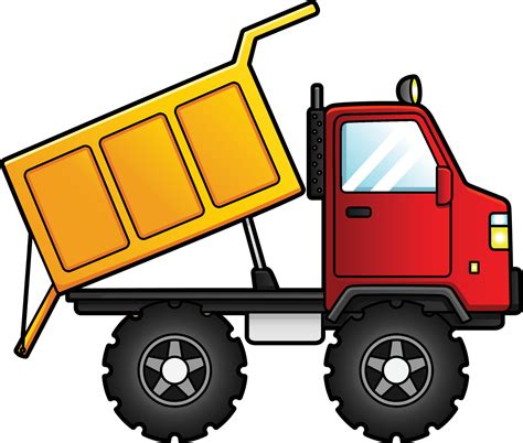 Dump Truck Cartoon Clipart Colored Illustration 6458055 Vector Art at ...