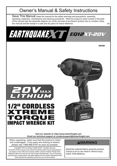 Earthquake XT 64195 20v Max Lithium 1 2 In Cordless Xtreme Torque