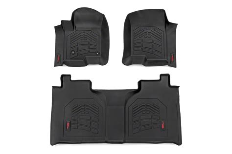 Rough Country Silverado 3500 Sure Fit Front And Rear Floor Mats Black