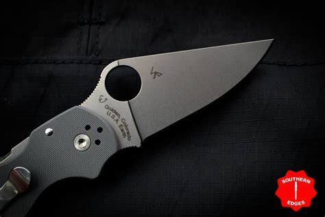 Spyderco Para 3 Dark Gray With Stonewash Maxamet Steel Folder C223gpdg