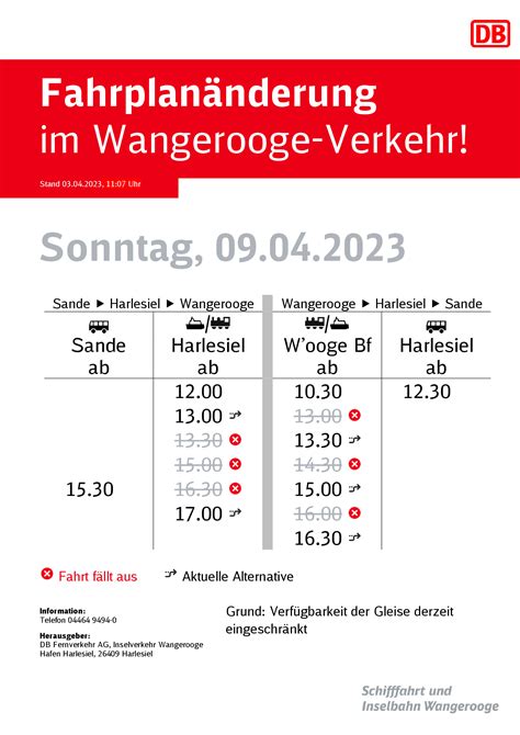 Fahrplanänderung am Sonntag 9 4 2023 Clinsieler Nachrichten