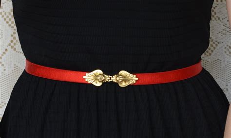 Red Waist Belt red dress belt Vintage Style Belt