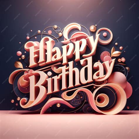 Premium Photo Happy Birthday 3d Text In Unique Way Ai Generated