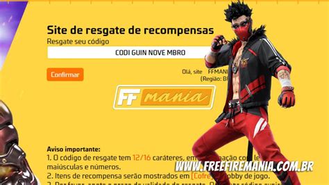 Free Fire CODIGUIN FF válido no mês de Novembro 2023 Free Fire Mania