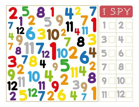 I Spy Numbers Game Counting Practice Activity For Preschool And