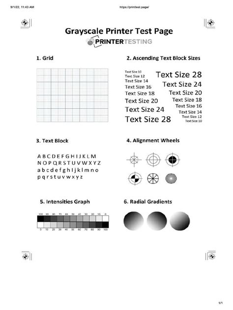 black  white test page
