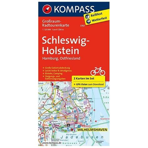 Schleswig Holstein Hamburg Ostfriesland Kompass Cycle Tour Map