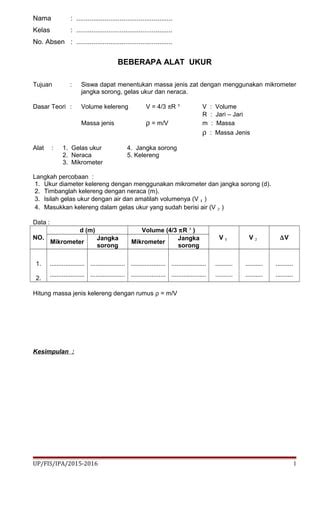 Modul Ujian Praktik Fisika Kelas Xii Sma Ipa Pdf