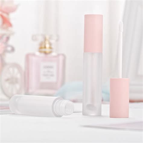 Pcs Ml Empty Lip Gloss Container Pink Frosted Labial Glair Tubes