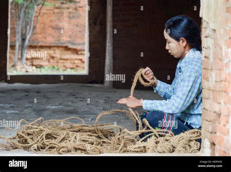 Hall Of Ancient Buddhist Temple In Bagan Myanmar Stock Photo Alamy