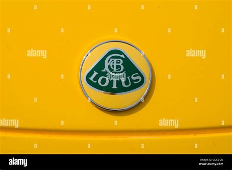 Emblem of english sports car Lotus Elise, Lotus car 2003 Stock Photo - Alamy