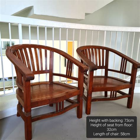 SET OF TEAK WOOD CHAIRS, Furniture & Home Living, Furniture, Chairs on ...