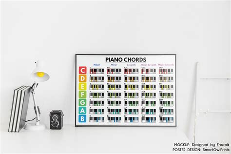 PIANO CHORDS POSTER, Basic Chords, Music Poster, Educational Poster ...