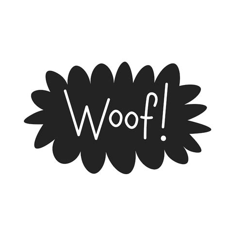 Premium Vector Woof Inscription Doodle Style