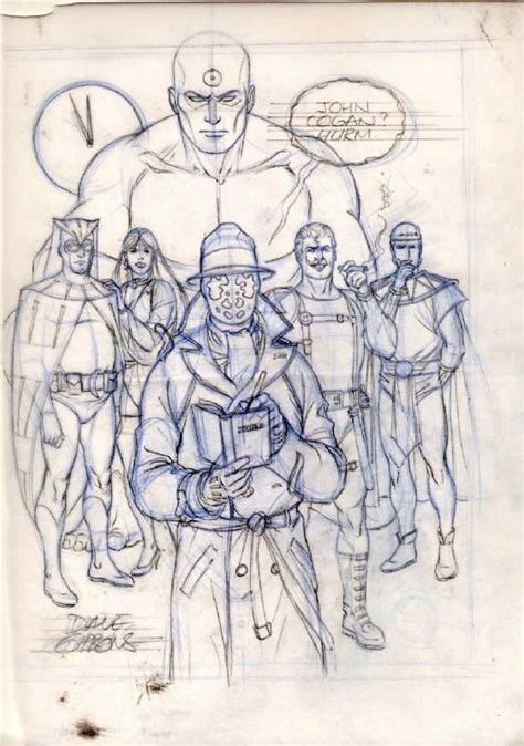 Watchmen Boceto De Dave Gibbons Desenho De Pessoas Ideias Para