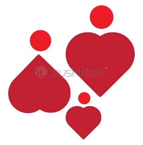 Logo heart family, illustration, vector on a white background - stock ...