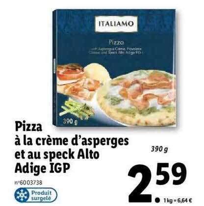 Promo Pizza La Cr Me D Asperges Et Au Speck Alto Adige Igp Italiamo