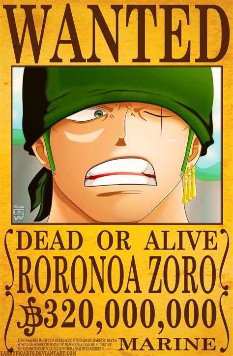 Roronoa Zoro Wanted Poster by LarryficArts on DeviantArt | One piece, Sangoku, Dessin one piece