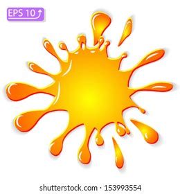 Inkblot Yellow Orange Isolated On White Stock Vector Royalty Free