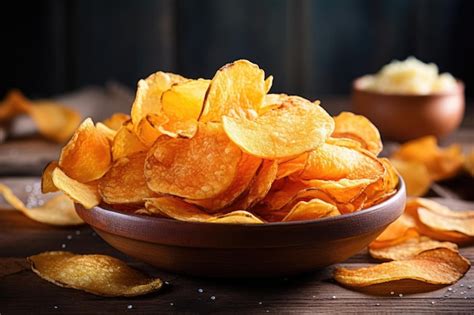 Premium Photo Crunchy Potato Chips For A Delicious Break