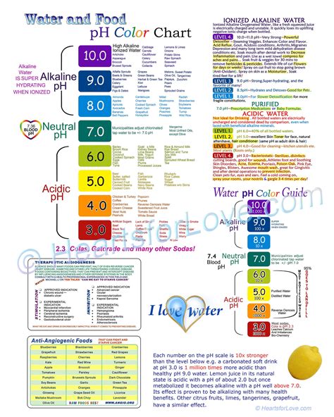 Alkaline Water Chart and Ph Guide With Additional Health Information ...